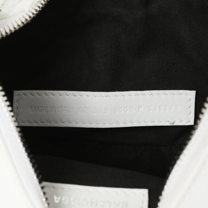 Exclusive Balenciaga White Faux Patent Le Cagole Shoulder Bag XS — Lifestyle View