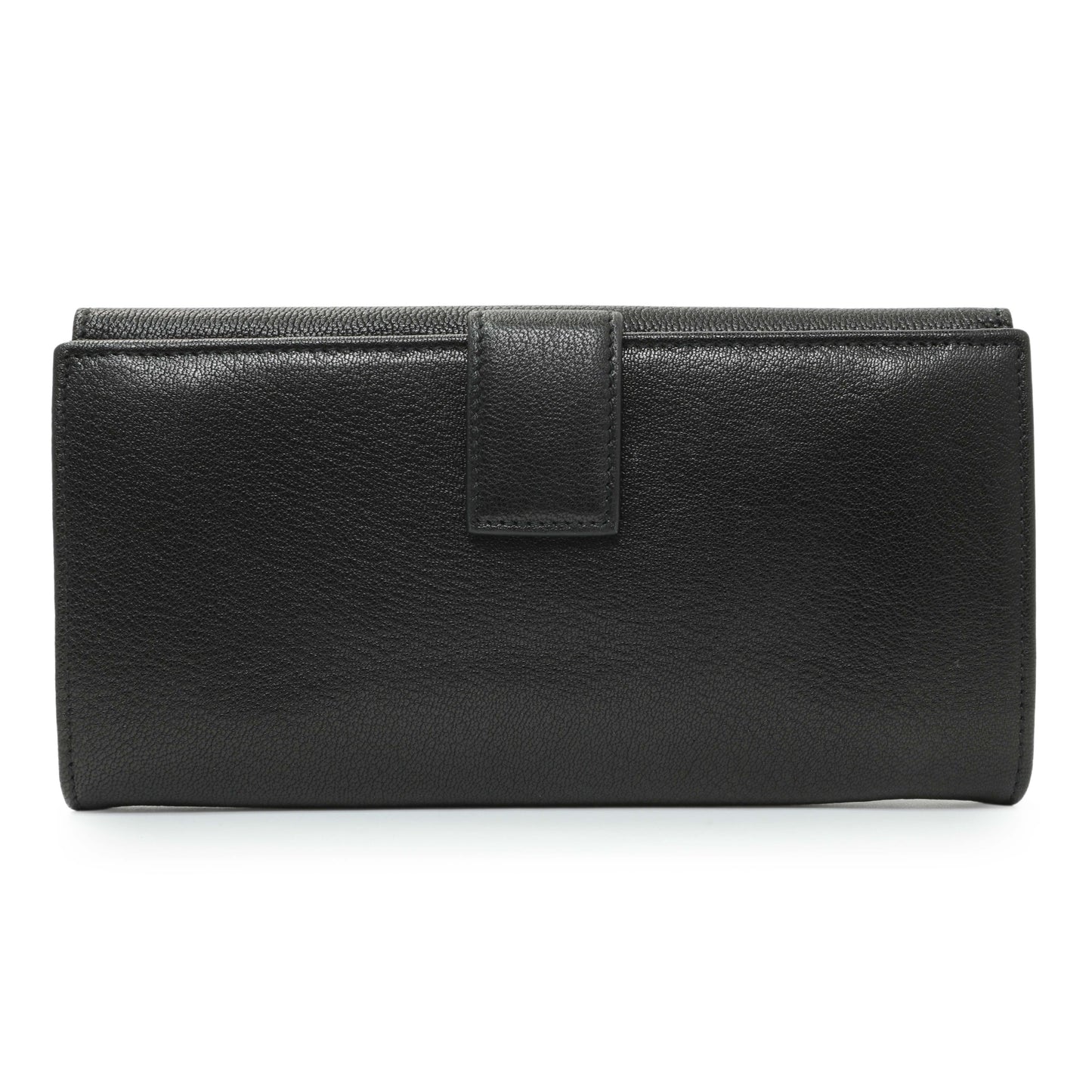 Exclusive Salvatore Ferragamo Black Calfskin Vara Bow Wallet — Side View