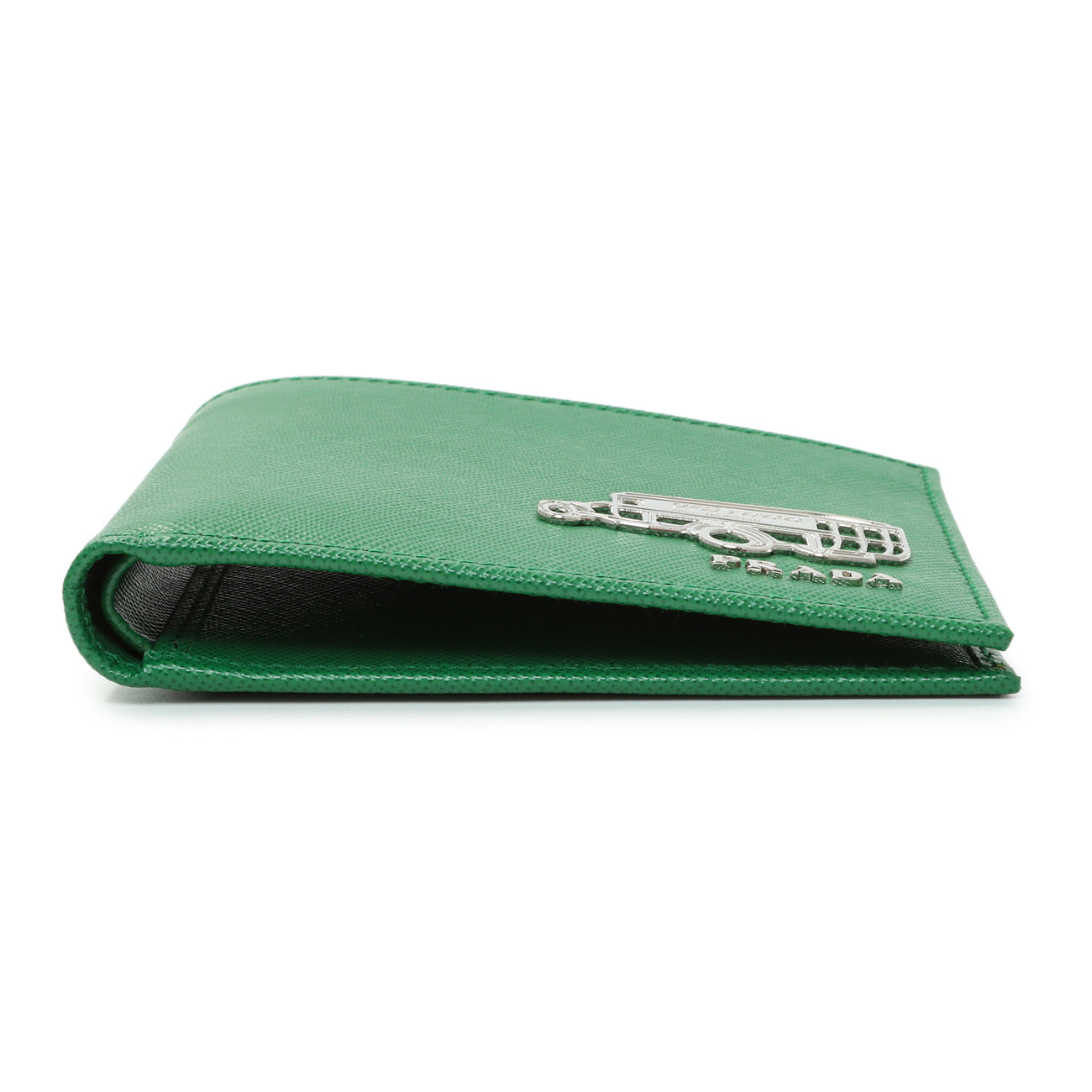 Exclusive Prada Green Saffiano Bifold Wallet — Back View