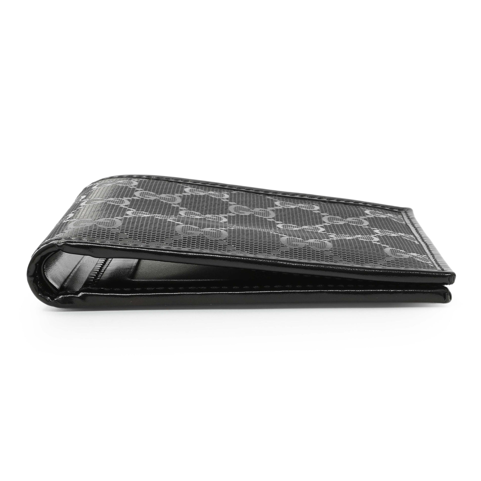 Exclusive Gucci Black Imprime Monogram Bifold Wallet — Back View