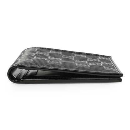 Exclusive Gucci Black Imprime Monogram Bifold Wallet — Back View
