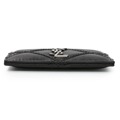 Exclusive Saint Laurent Black Goatskin Credit Card Case — Back View