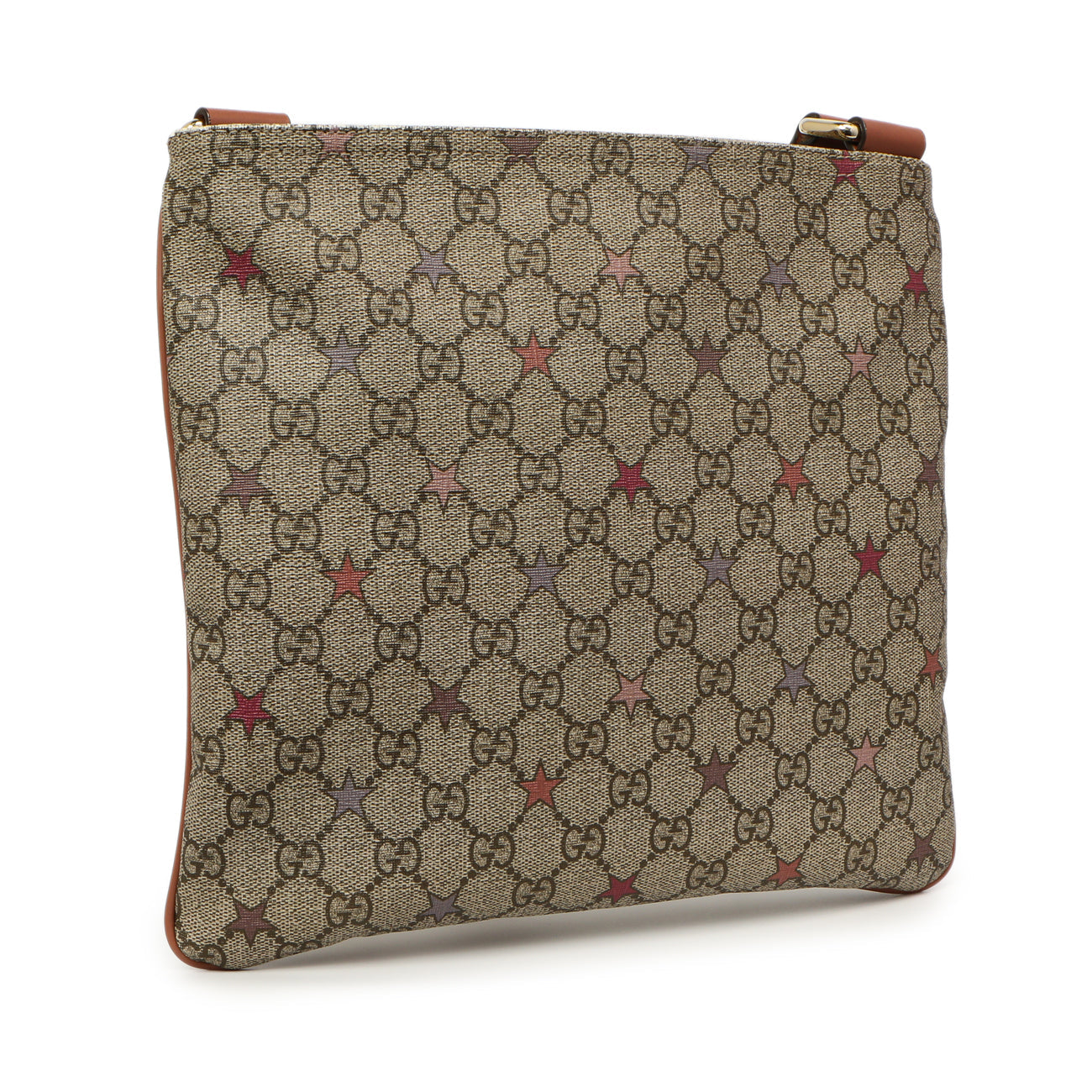 Exclusive Gucci GG Supreme Stars Flat Messenger — Back View