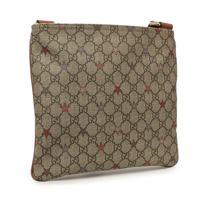 Exclusive Gucci GG Supreme Stars Flat Messenger — Back View