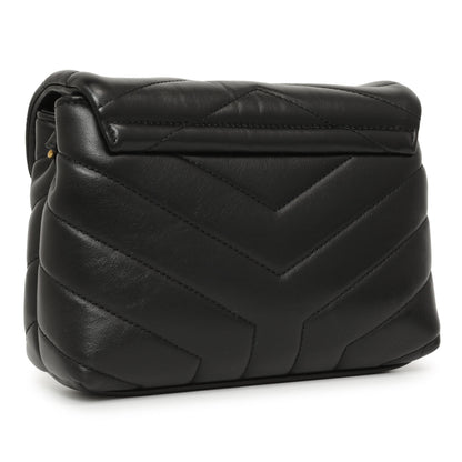 Exclusive Saint Laurent Black Calfskin Monogram Toy Loulou Crossbody — Side View