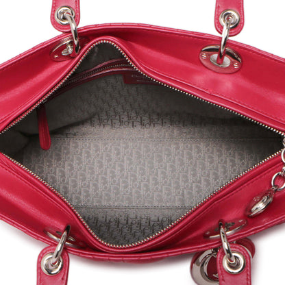 Exclusive Christian Dior Fuchsia Lambskin Cannage Large Lady Dior — Alternate View 8