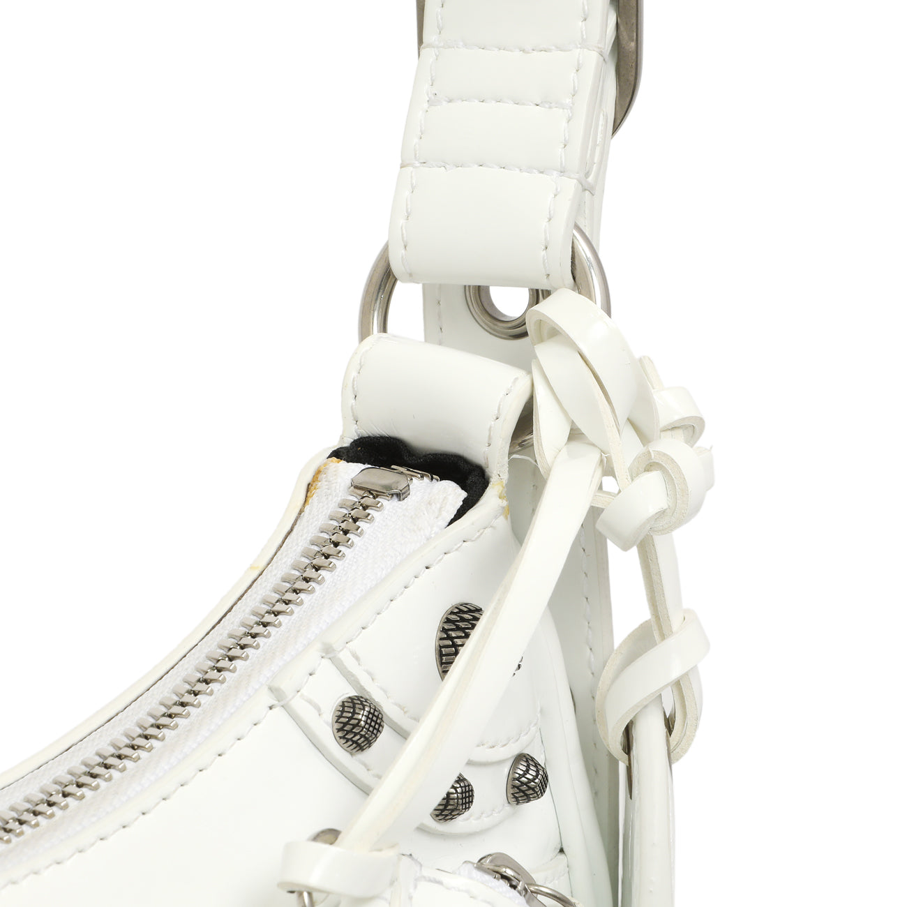 Exclusive Balenciaga White Faux Patent Le Cagole Shoulder Bag XS — Alternate View 7