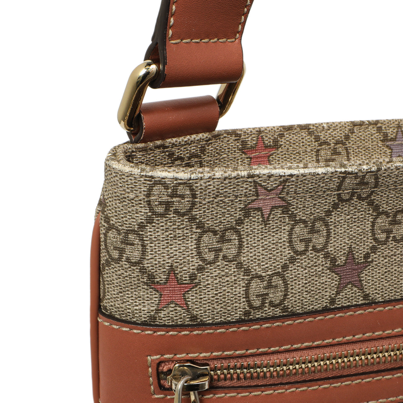 Exclusive Gucci GG Supreme Stars Flat Messenger — Alternate View 12
