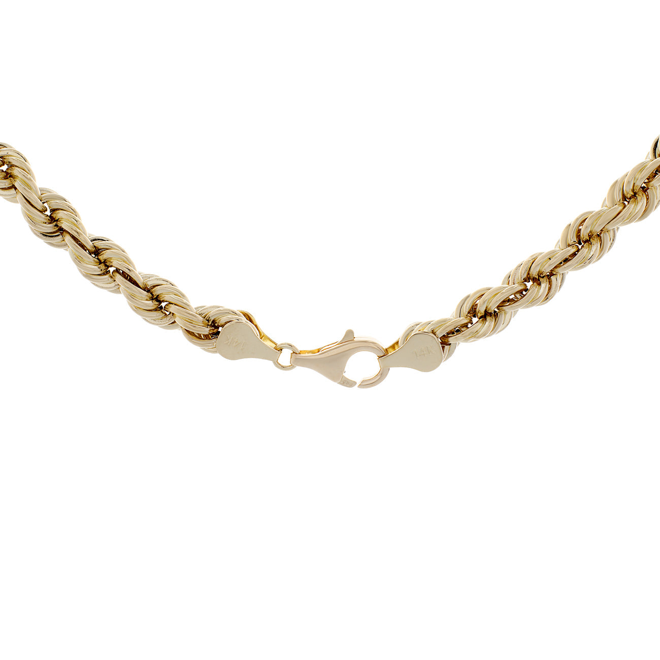 Exclusive 14K Yellow Gold Rope Chain — Side View