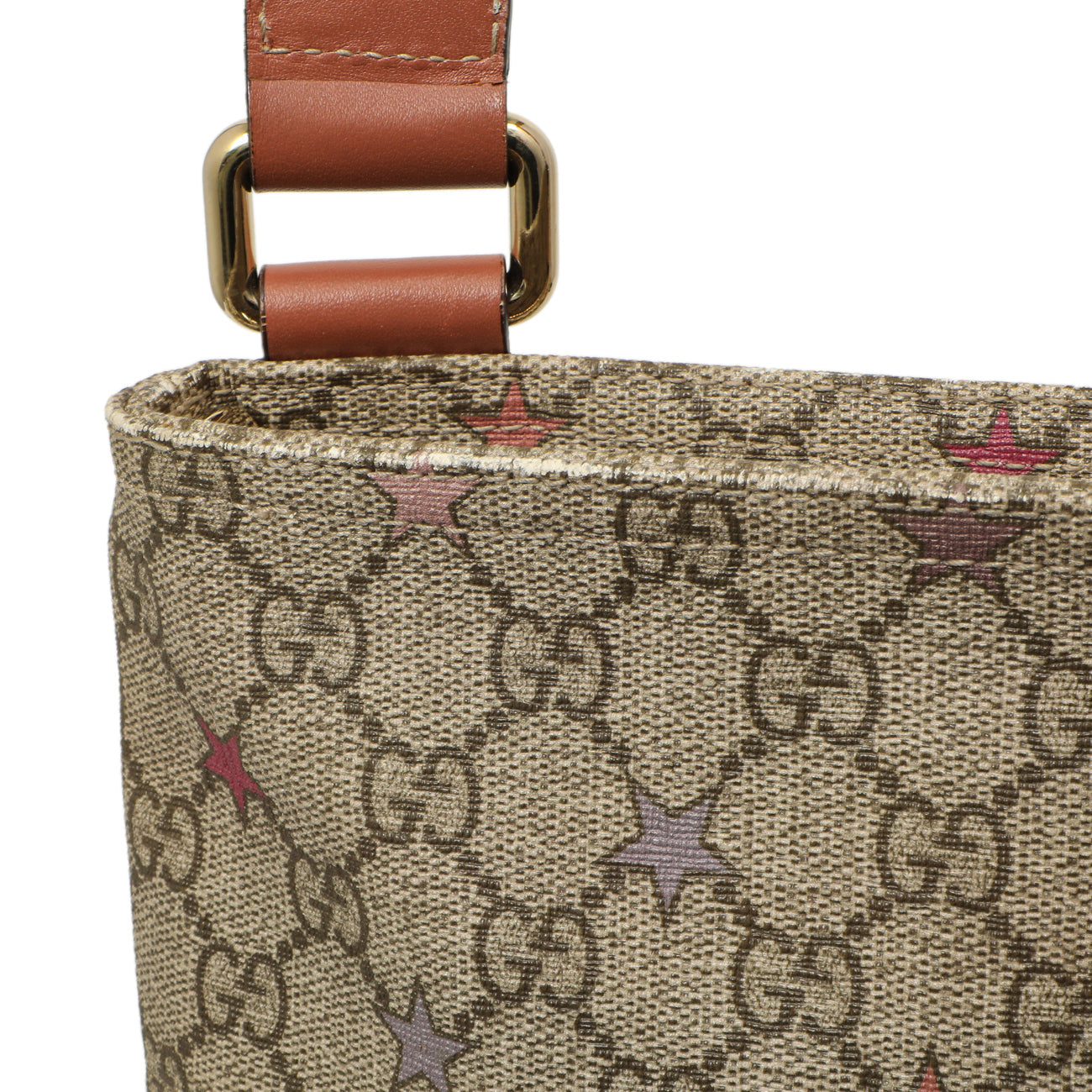 Exclusive Gucci GG Supreme Stars Flat Messenger — Alternate View 13