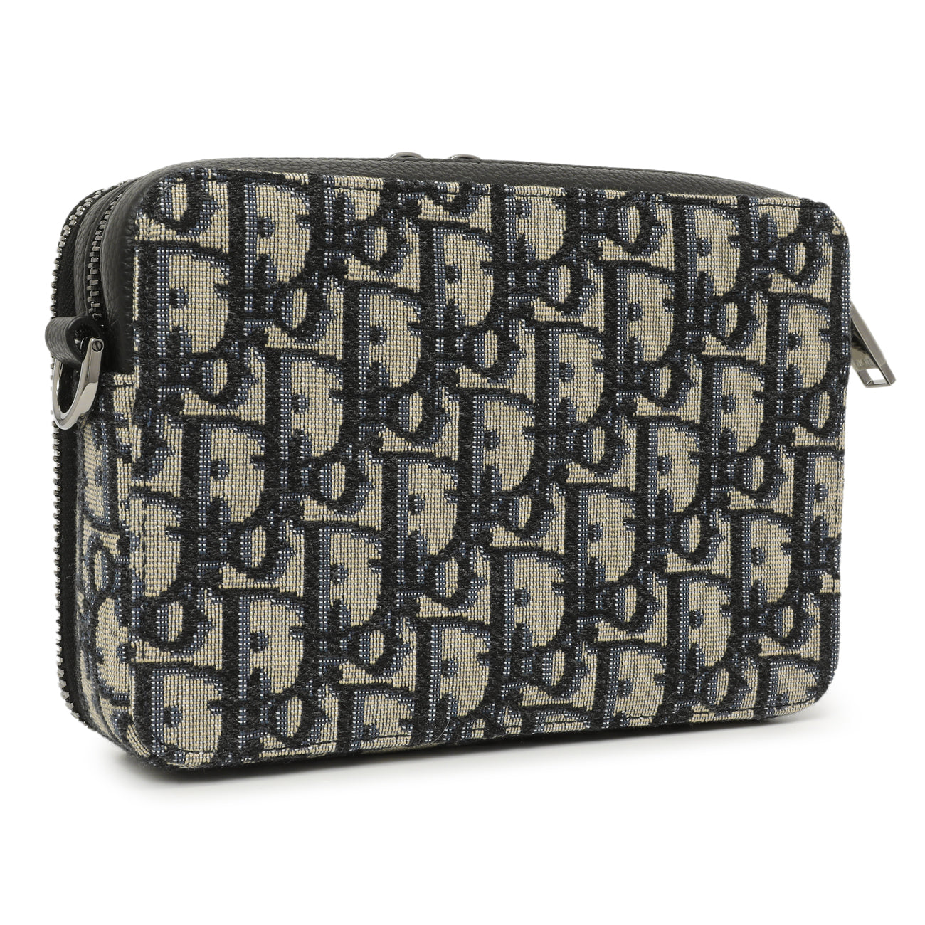 Exclusive Christian Dior X Kenny Scharf Oblique Embroidered Patches Double Zip Crossbody Pouch — Side View