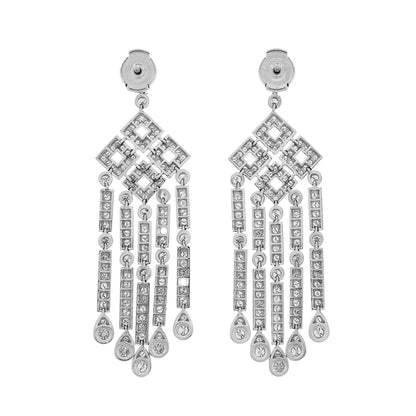 Exclusive Tiffany & Co. Platinum Diamond Legacy Drop Earrings — Side View