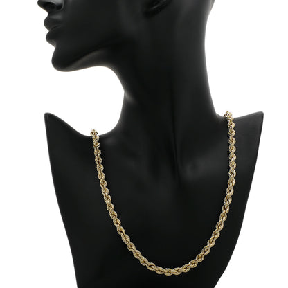 Exclusive 14K Yellow Gold Rope Chain — Back View