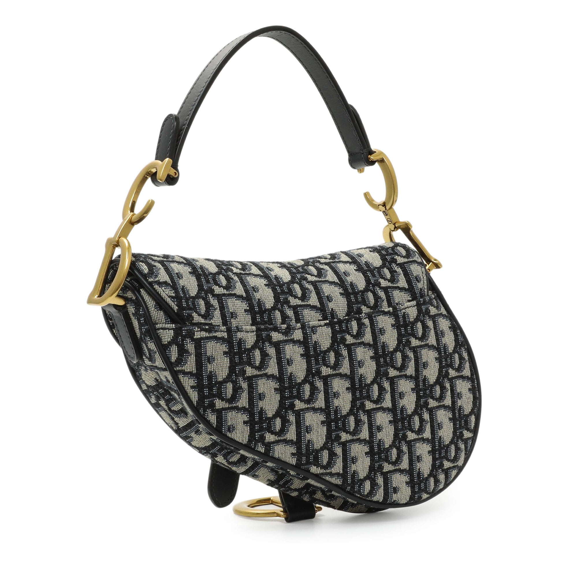 Exclusive Christian Dior Oblique Mini Saddle Bag — Side View