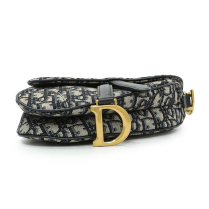 Exclusive Christian Dior Oblique Mini Saddle Bag — Back View