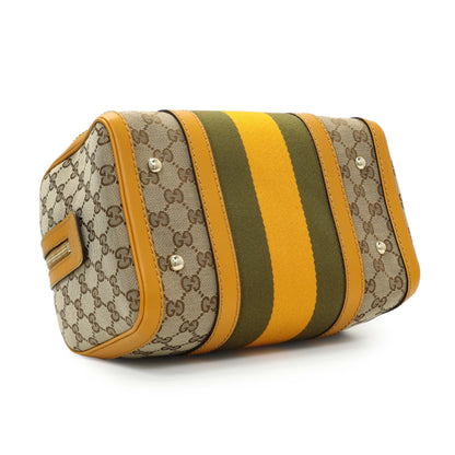 Exclusive Gucci Monogram Vintage Web Small Boston — Back View