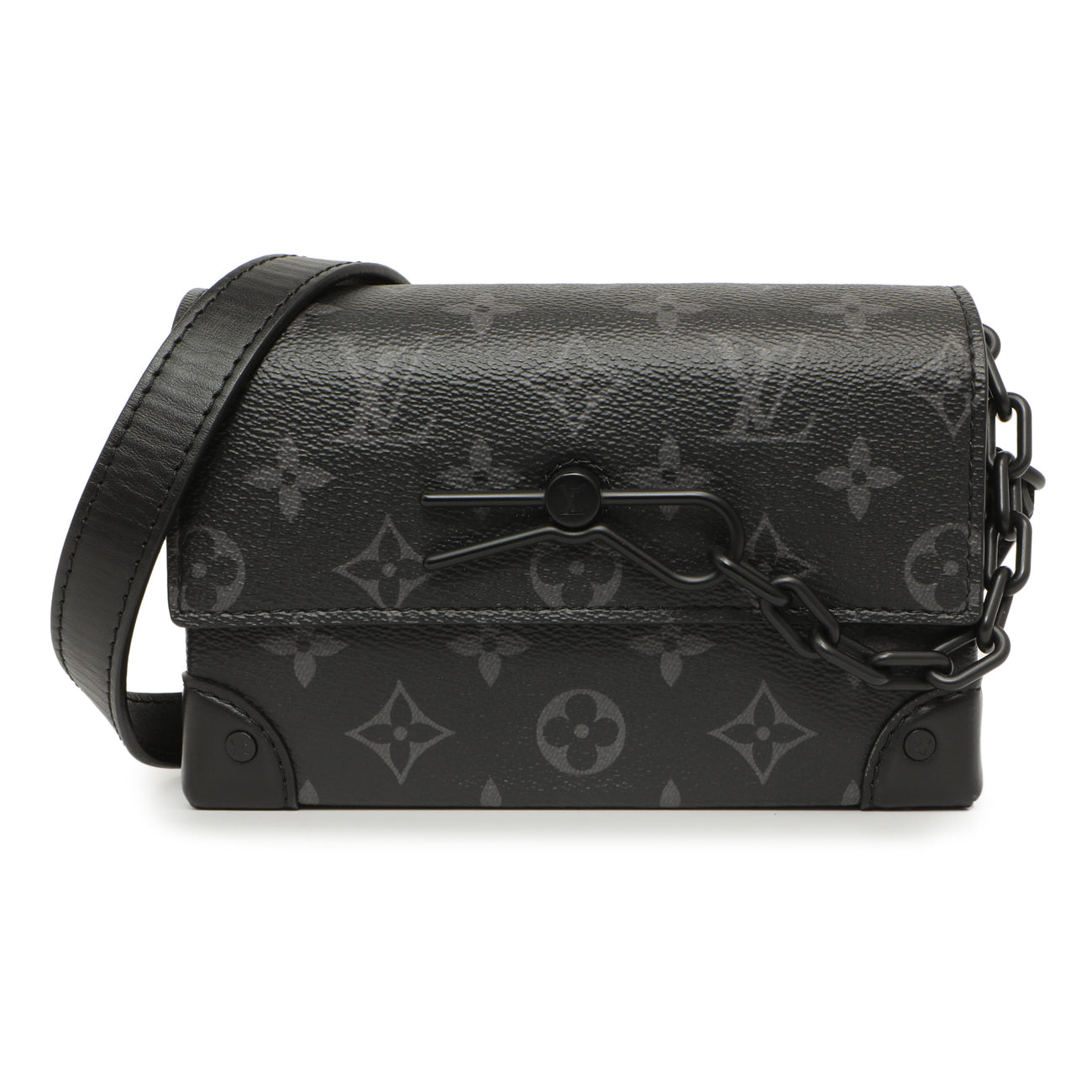 Exclusive Louis Vuitton Monogram Eclipse Steamer Wearable Wallet — Front View