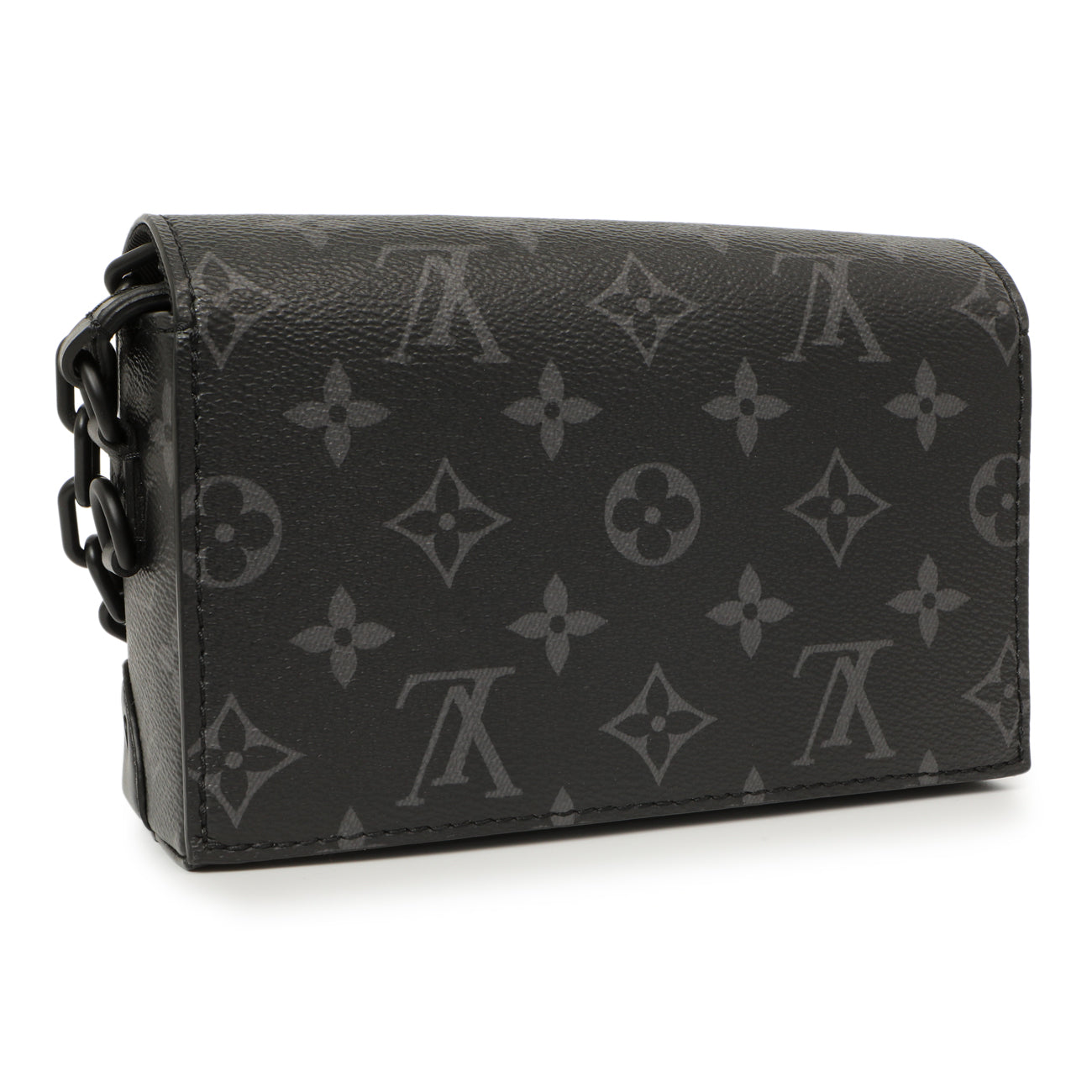 Exclusive Louis Vuitton Monogram Eclipse Steamer Wearable Wallet — Side View