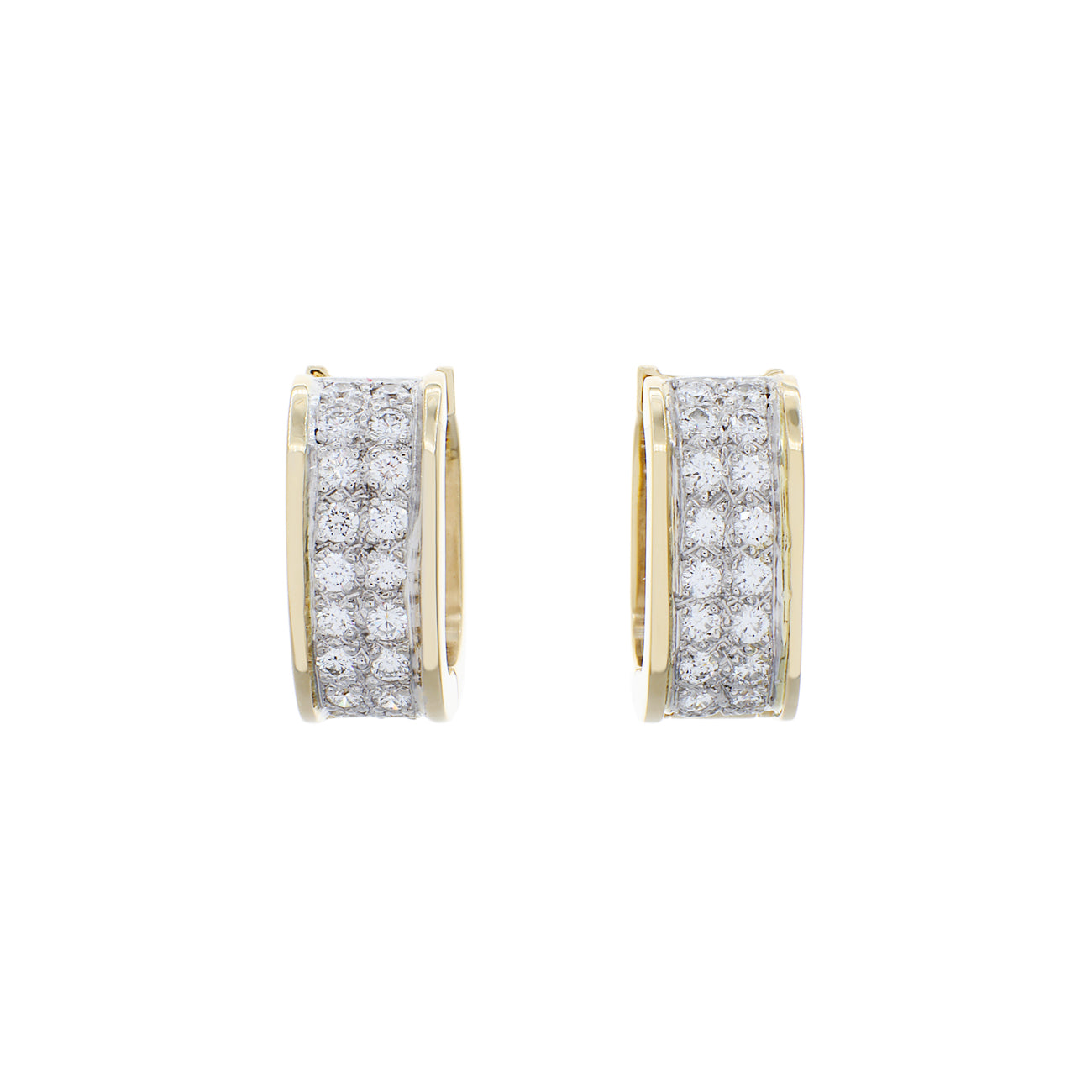 Exclusive 18K Yellow Gold 0.72 Carat Diamond Earrings — Front View