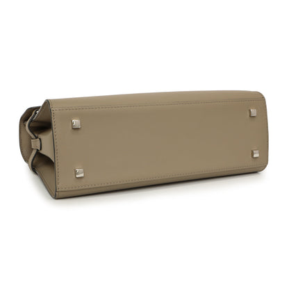 Exclusive Delvaux Taupe Calfskin Tempete MM — Back View