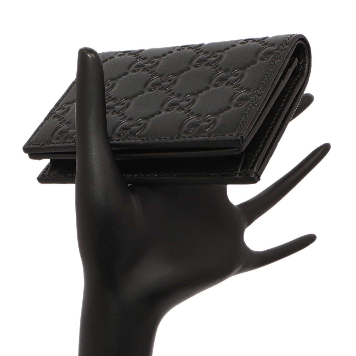Exclusive Gucci Black Guccissima Card Case Wallet — Alternate View 7