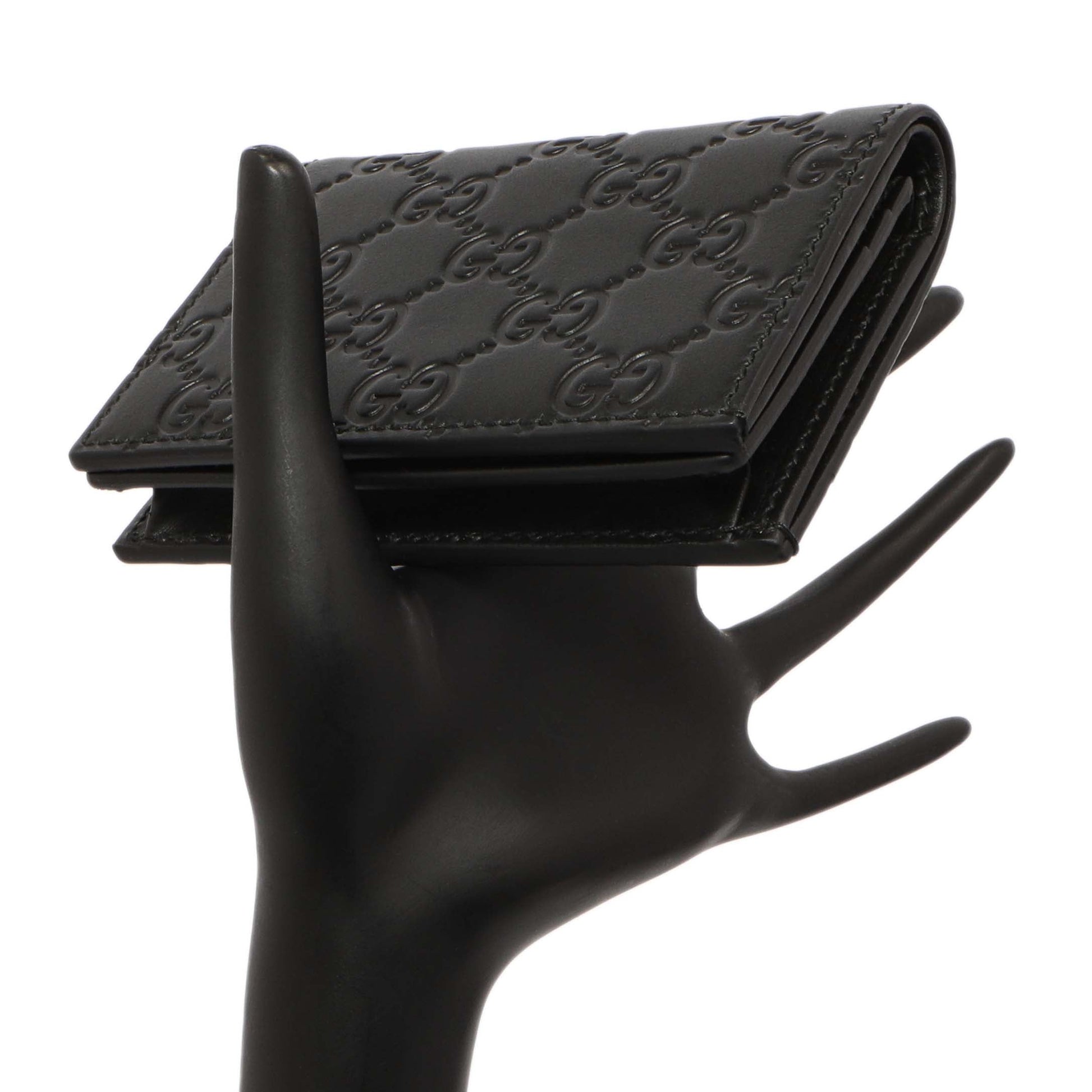 Exclusive Gucci Black Guccissima Card Case Wallet — Alternate View 7