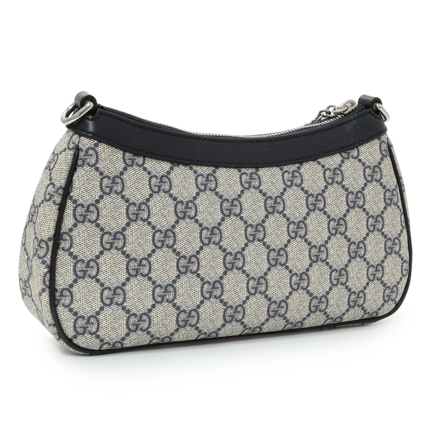 Exclusive Gucci GG Supreme Monogram Textured Dollar Calfskin Web Small Ophidia Shoulder Bag — Side View
