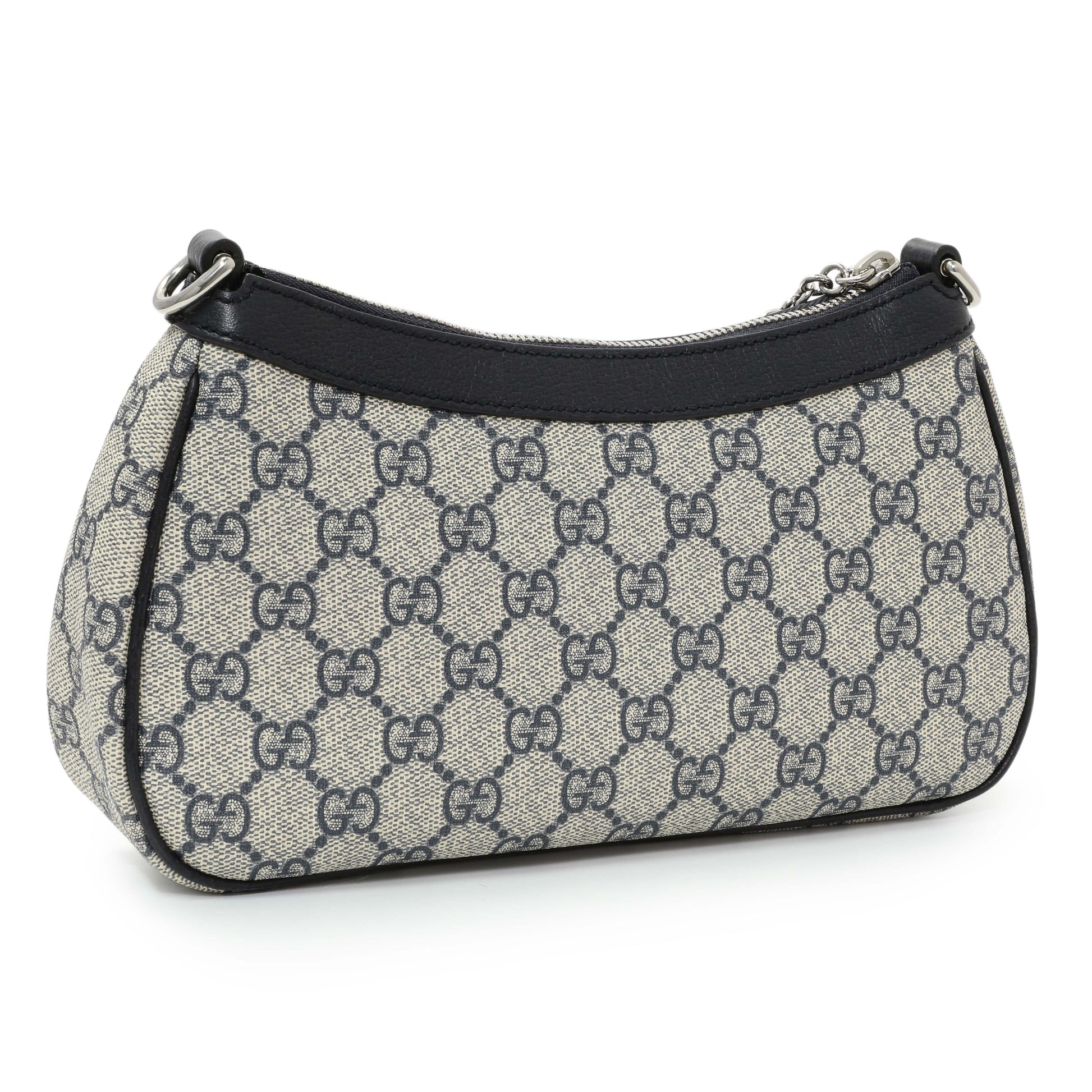 Exclusive Gucci GG Supreme Monogram Textured Dollar Calfskin Web Small Ophidia Shoulder Bag — Side View