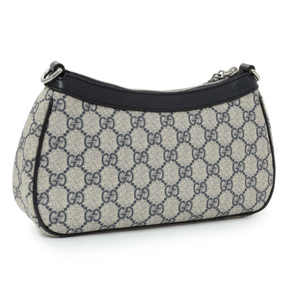 Exclusive Gucci GG Supreme Monogram Textured Dollar Calfskin Web Small Ophidia Shoulder Bag — Side View