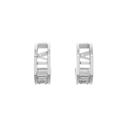 Exclusive Tiffany & Co. Sterling Silver Atlas Hoop Earrings — Front View