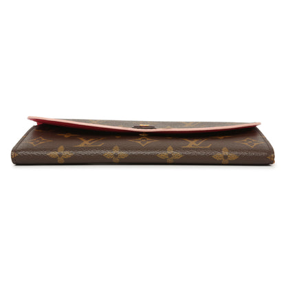 Exclusive Louis Vuitton Monogram Fuchsia Bloom Flower Emilie Wallet — Back View