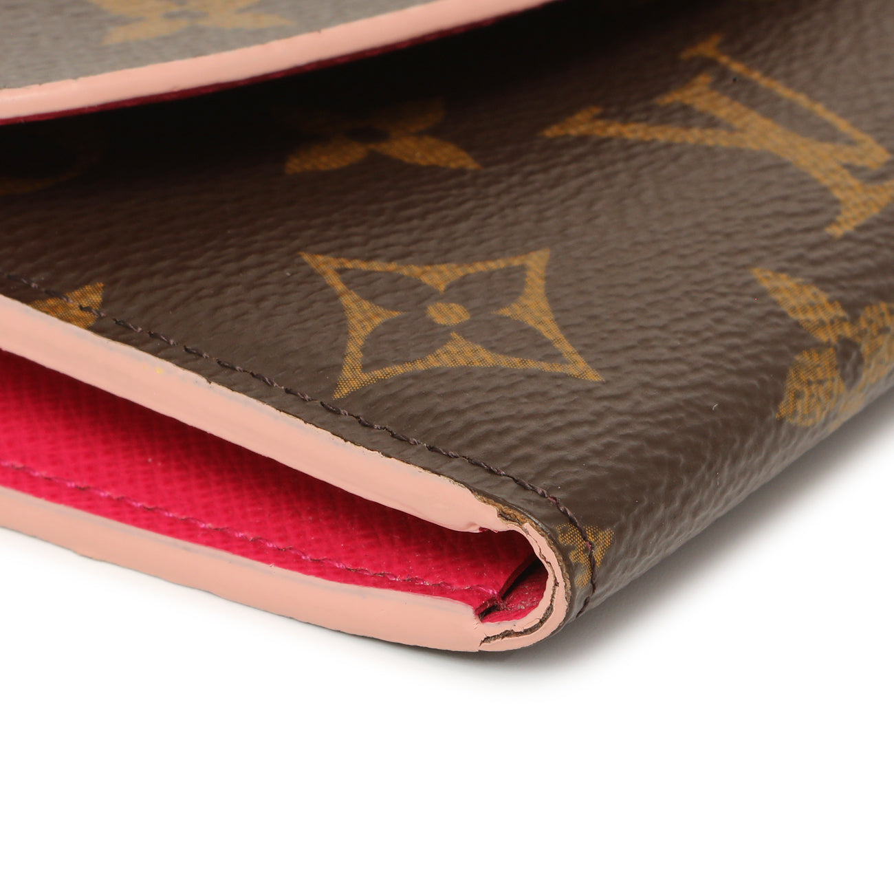 Exclusive Louis Vuitton Monogram Fuchsia Bloom Flower Emilie Wallet — Top View