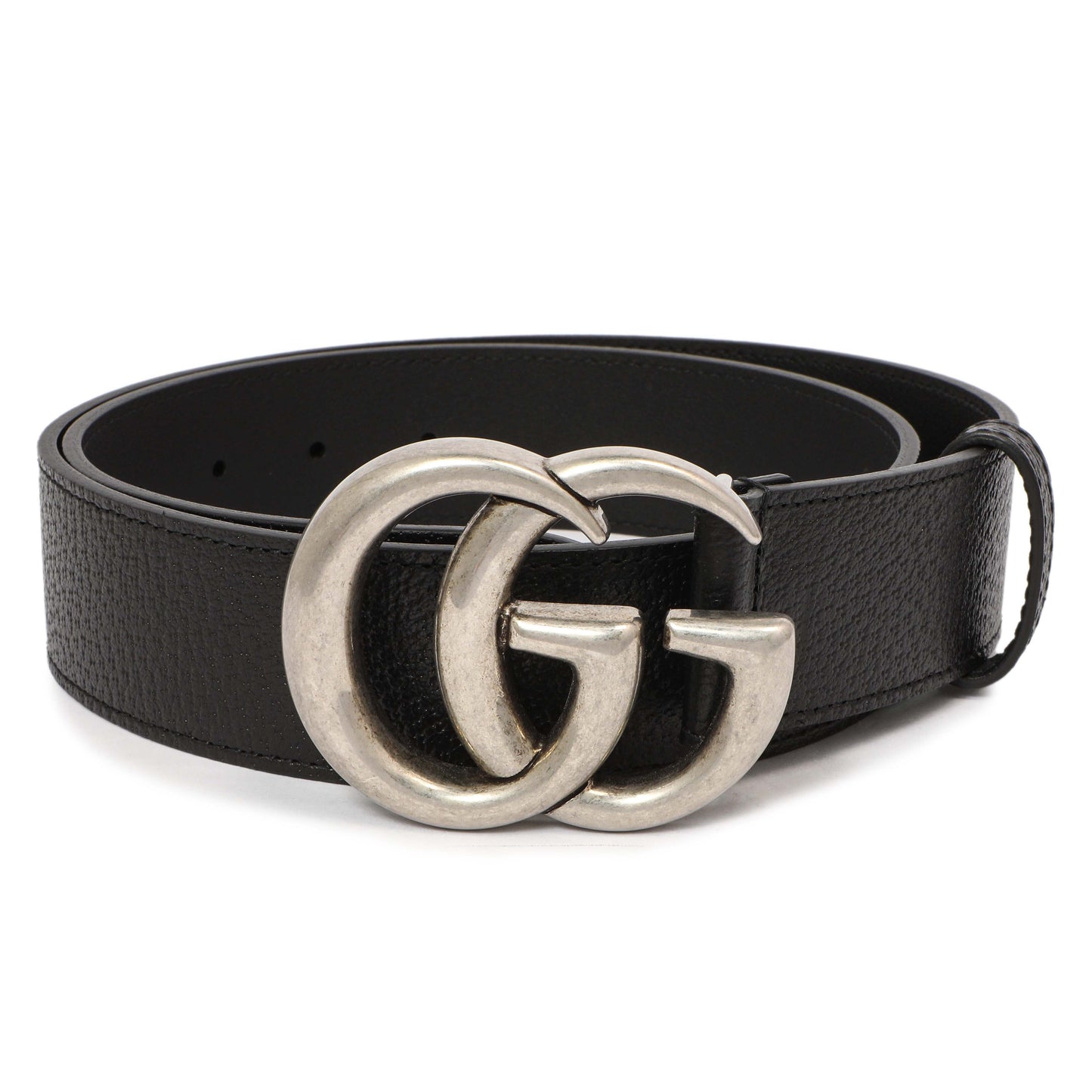 Exclusive Gucci Black Calfskin Double G 40mm Belt — Back View