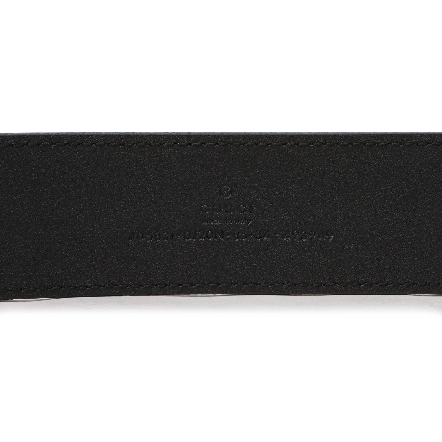 Exclusive Gucci Black Calfskin Double G 40mm Belt — Top View