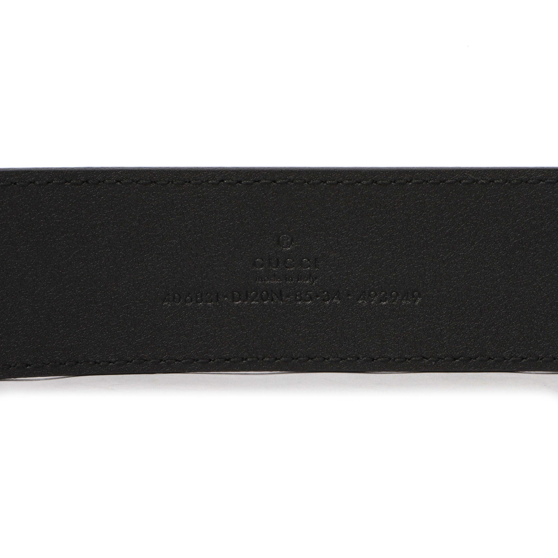 Exclusive Gucci Black Calfskin Double G 40mm Belt — Top View