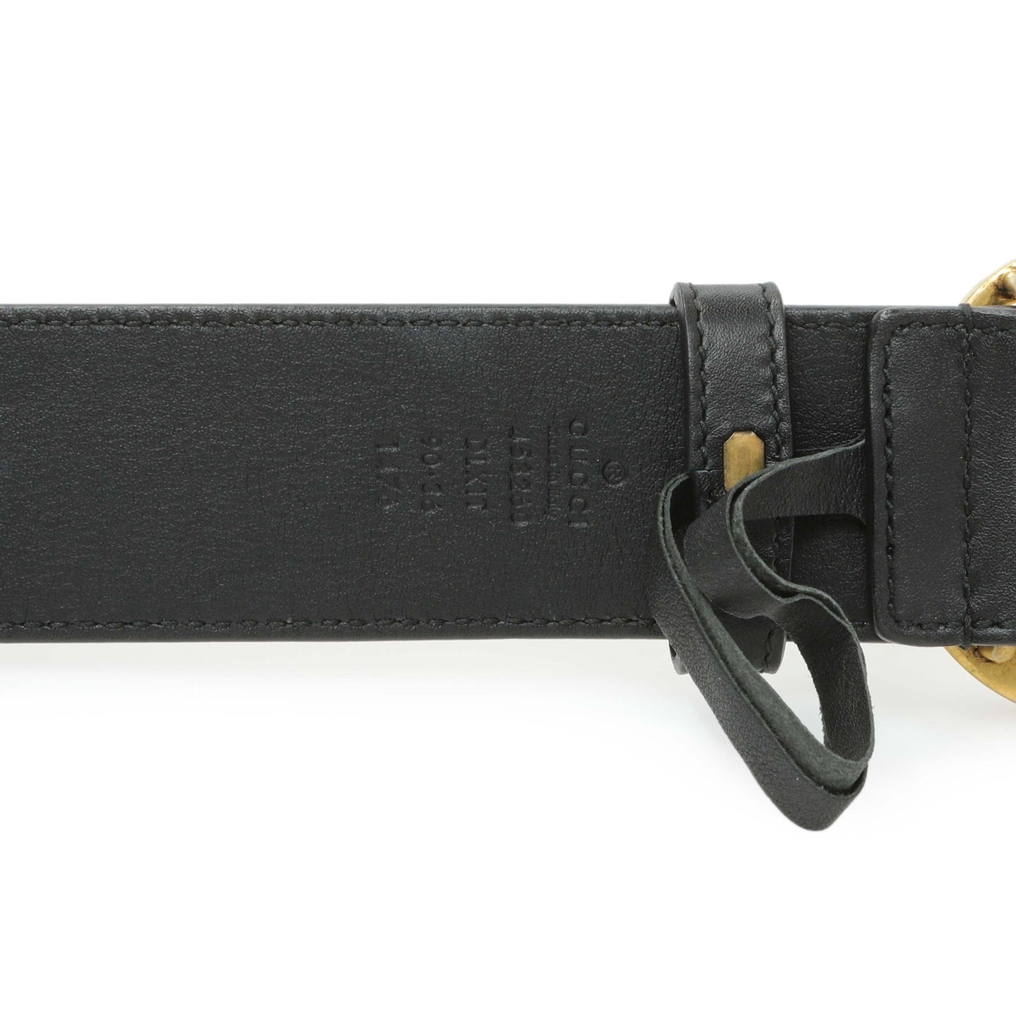 Exclusive Gucci Black Moon Calfskin Pearl Double G 40mm Belt — Back View
