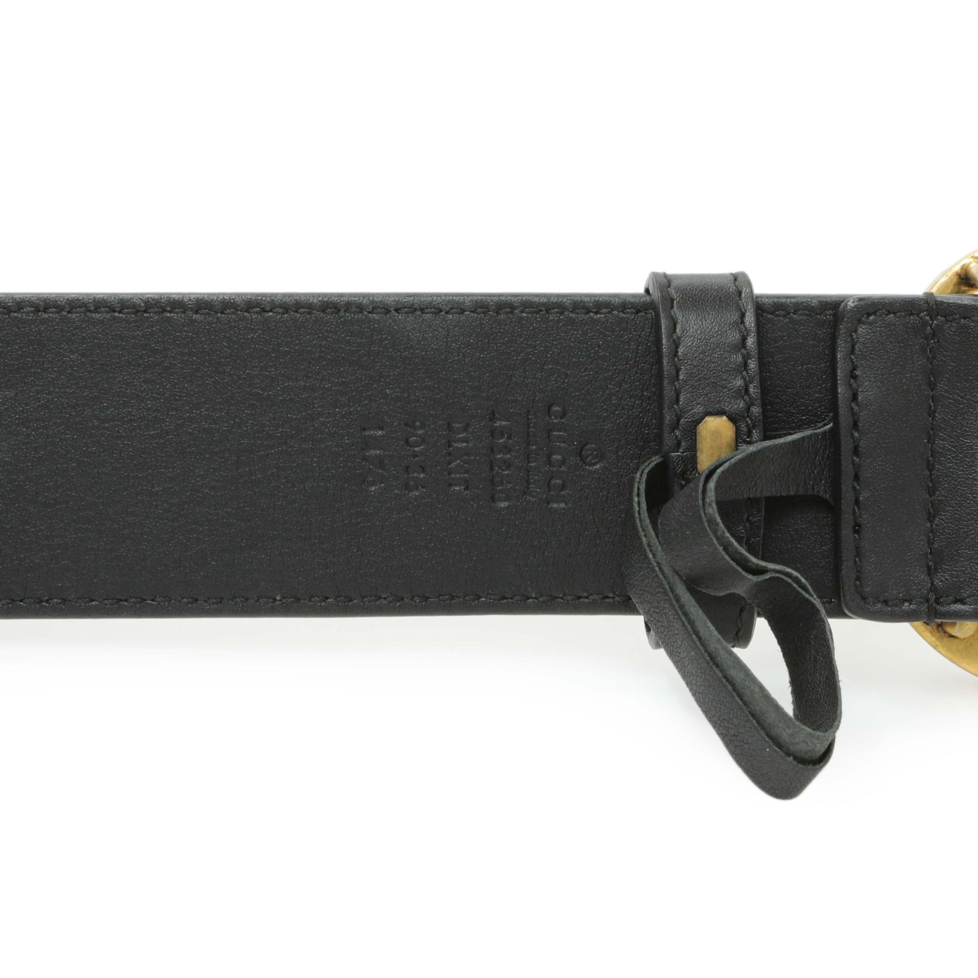 Exclusive Gucci Black Moon Calfskin Pearl Double G 40mm Belt — Back View