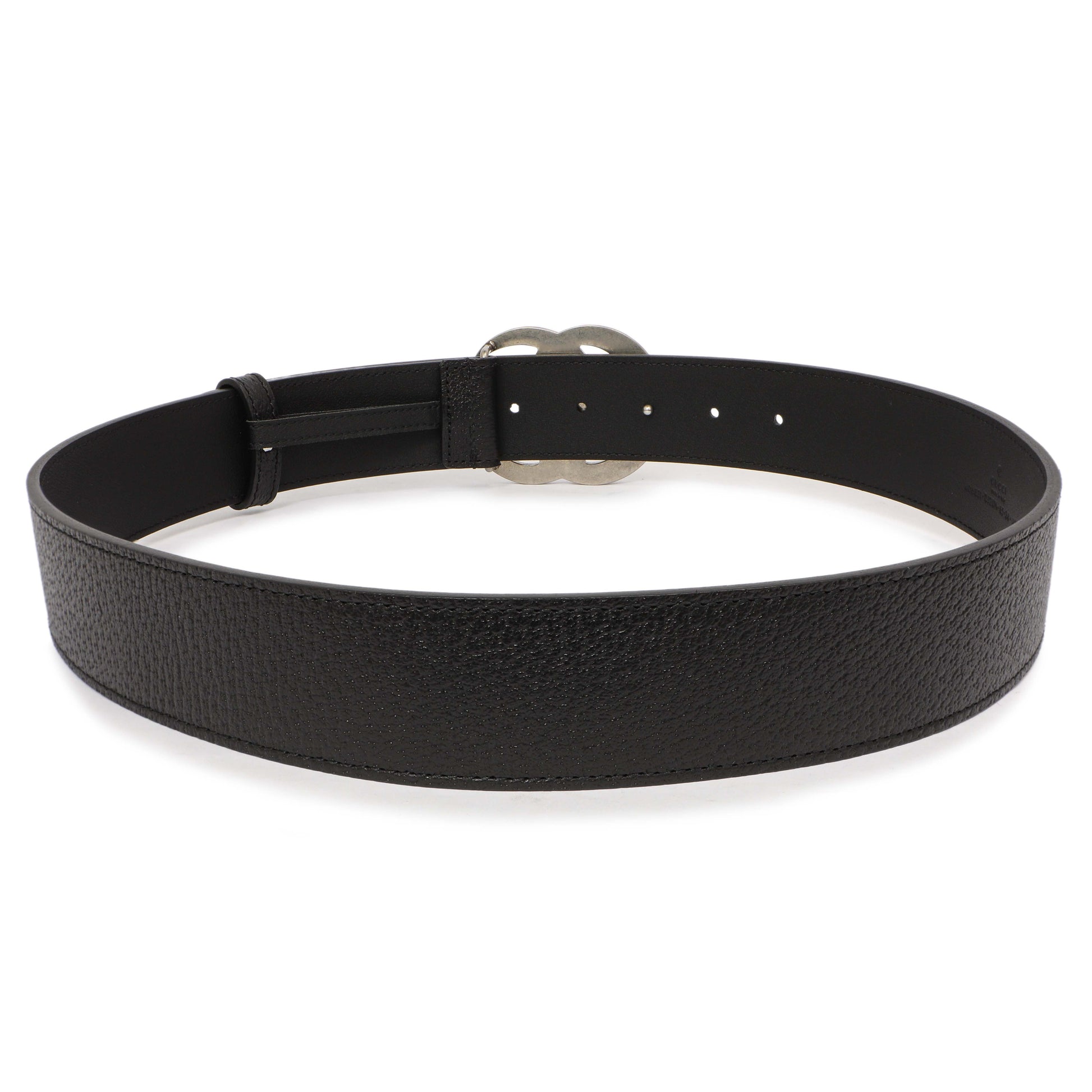 Exclusive Gucci Black Calfskin Double G 40mm Belt — Side View
