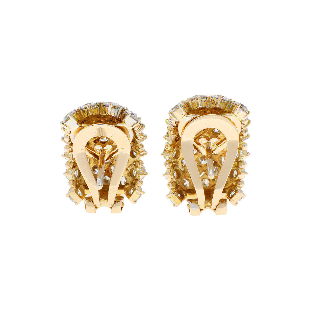 Exclusive 18K Yellow Gold 9.36 Carat Diamond Earrings — Side View