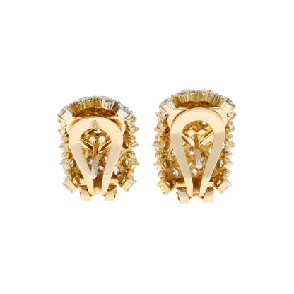 Exclusive 18K Yellow Gold 9.36 Carat Diamond Earrings — Side View