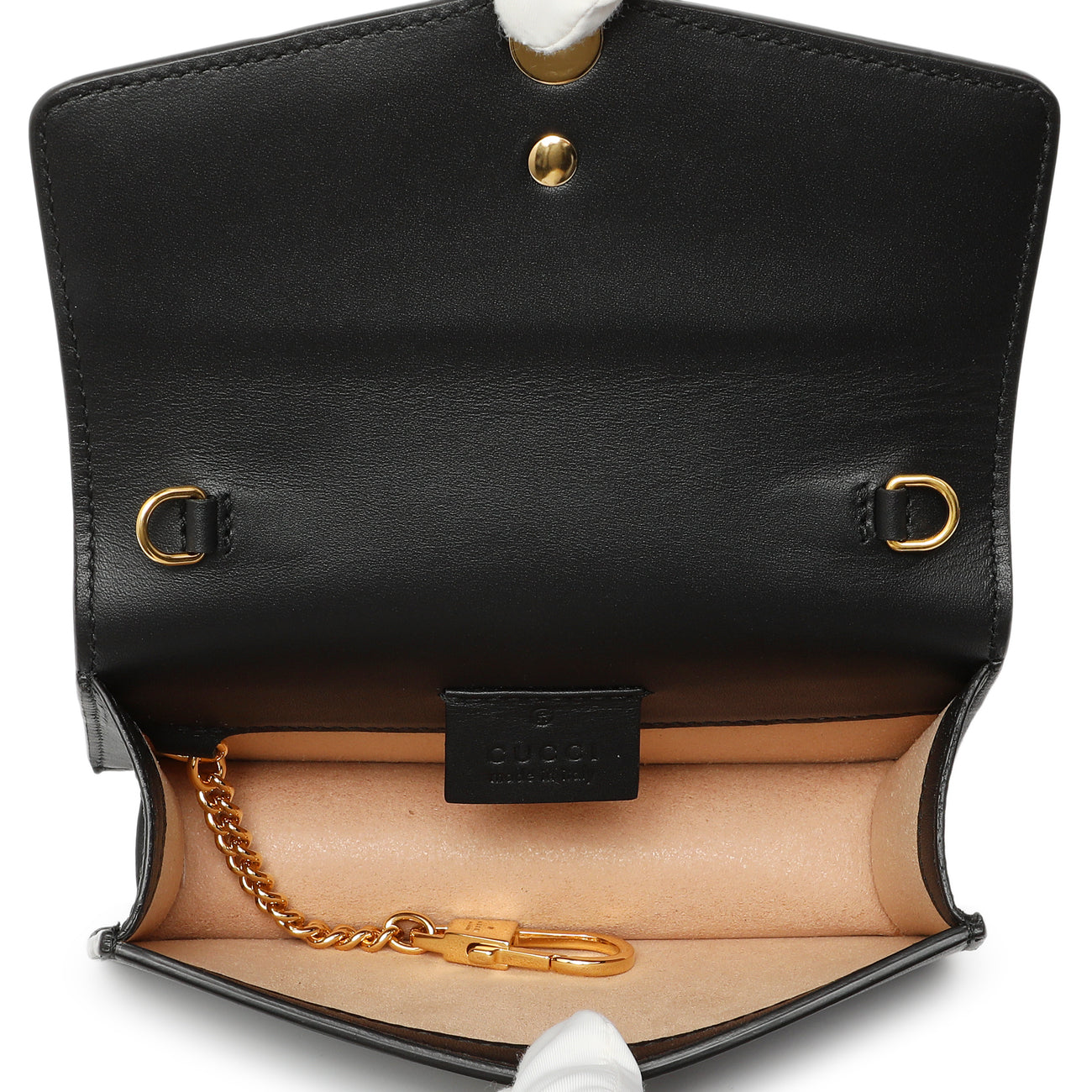 Exclusive Gucci Black Calfskin Super Mini Sylvie Chain Bag — Top View