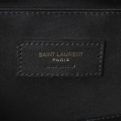 Exclusive Saint Laurent Black Grain De Poudre Monogram Belt Bag — Detail View