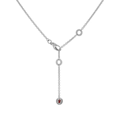 Exclusive Bulgari Sterling Silver Onyx Ruby Save the Children Pendant Necklace — Back View