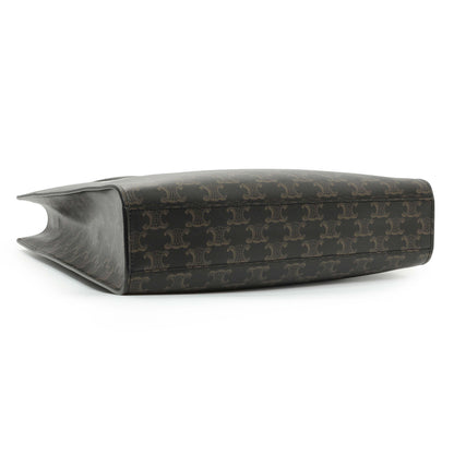 Exclusive Celine Triomphe Canvas Calfskin Medium Vertical Cabas — Back View