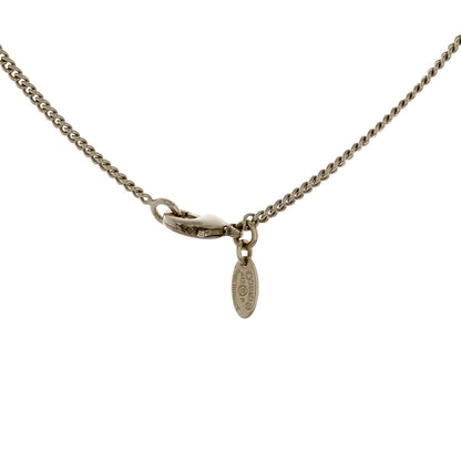 Exclusive Chanel Pearl Crystal CC Drop Pendant Necklace — Back View