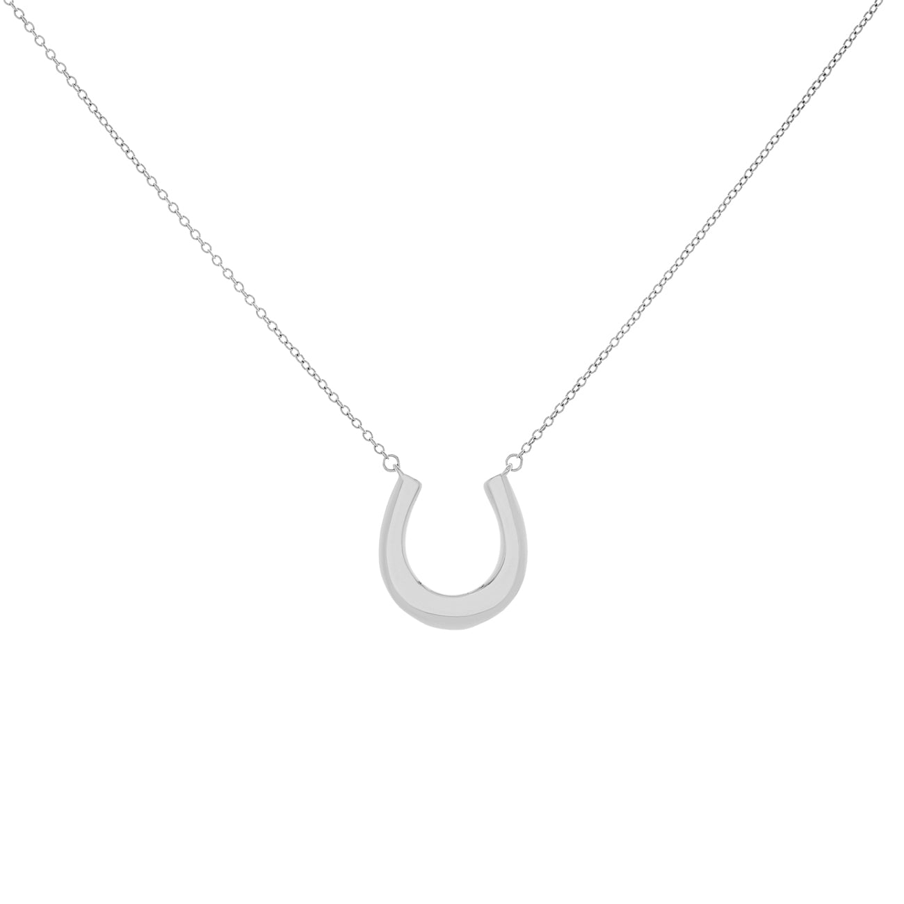 Exclusive Tiffany & Co. Sterling Silver 1837 Horseshoe Pendant Necklace — Front View