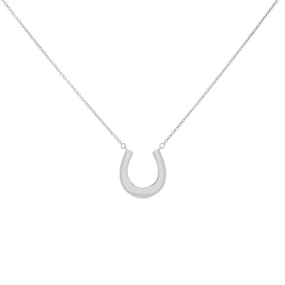 Exclusive Tiffany & Co. Sterling Silver 1837 Horseshoe Pendant Necklace — Front View