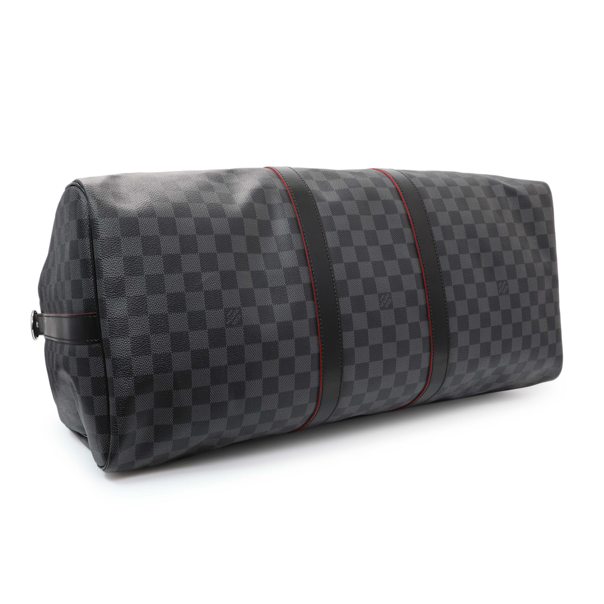 Exclusive Louis Vuitton Damier Graphite Keepall 55 Bandouliere — Back View