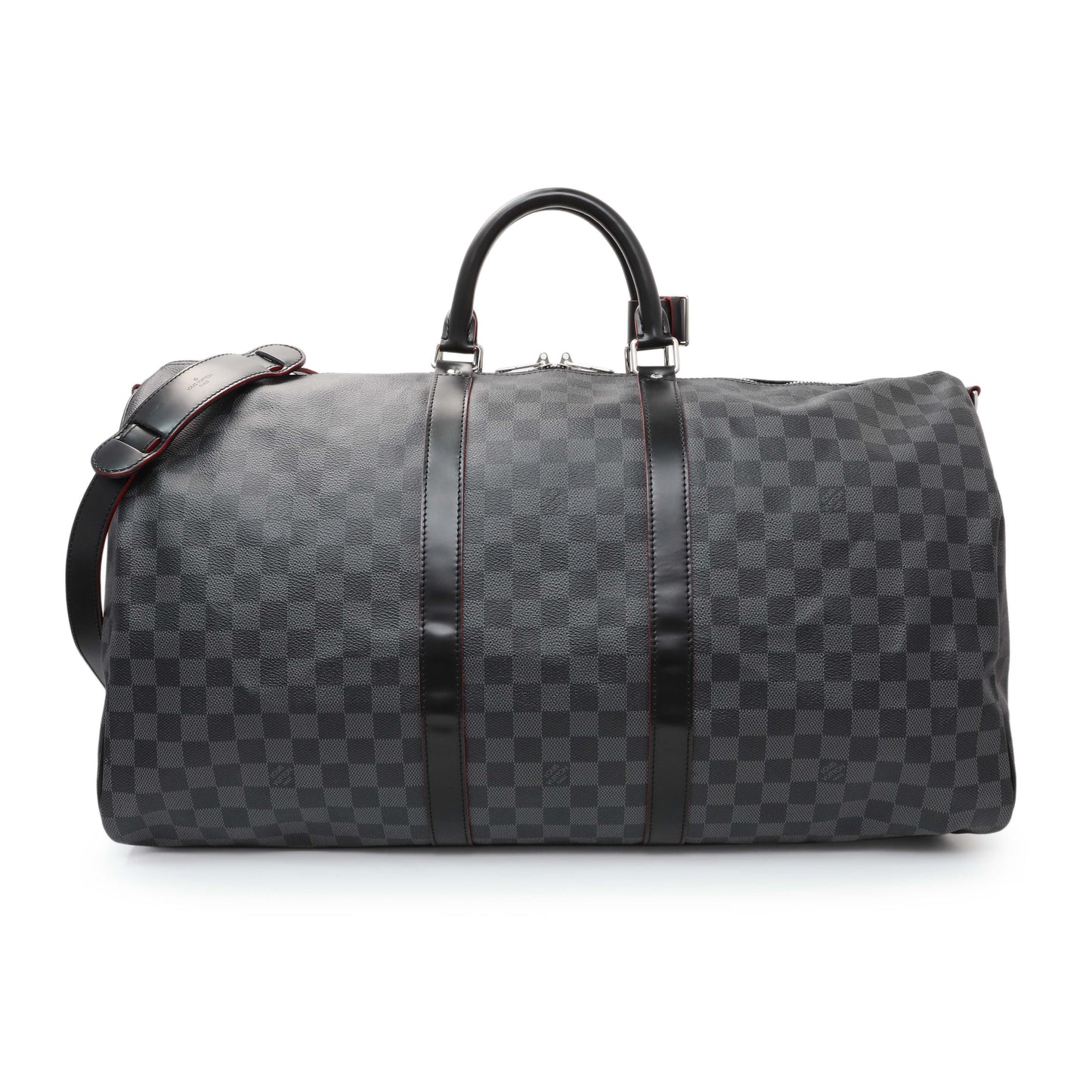 Exclusive Louis Vuitton Damier Graphite Keepall 55 Bandouliere — Front View