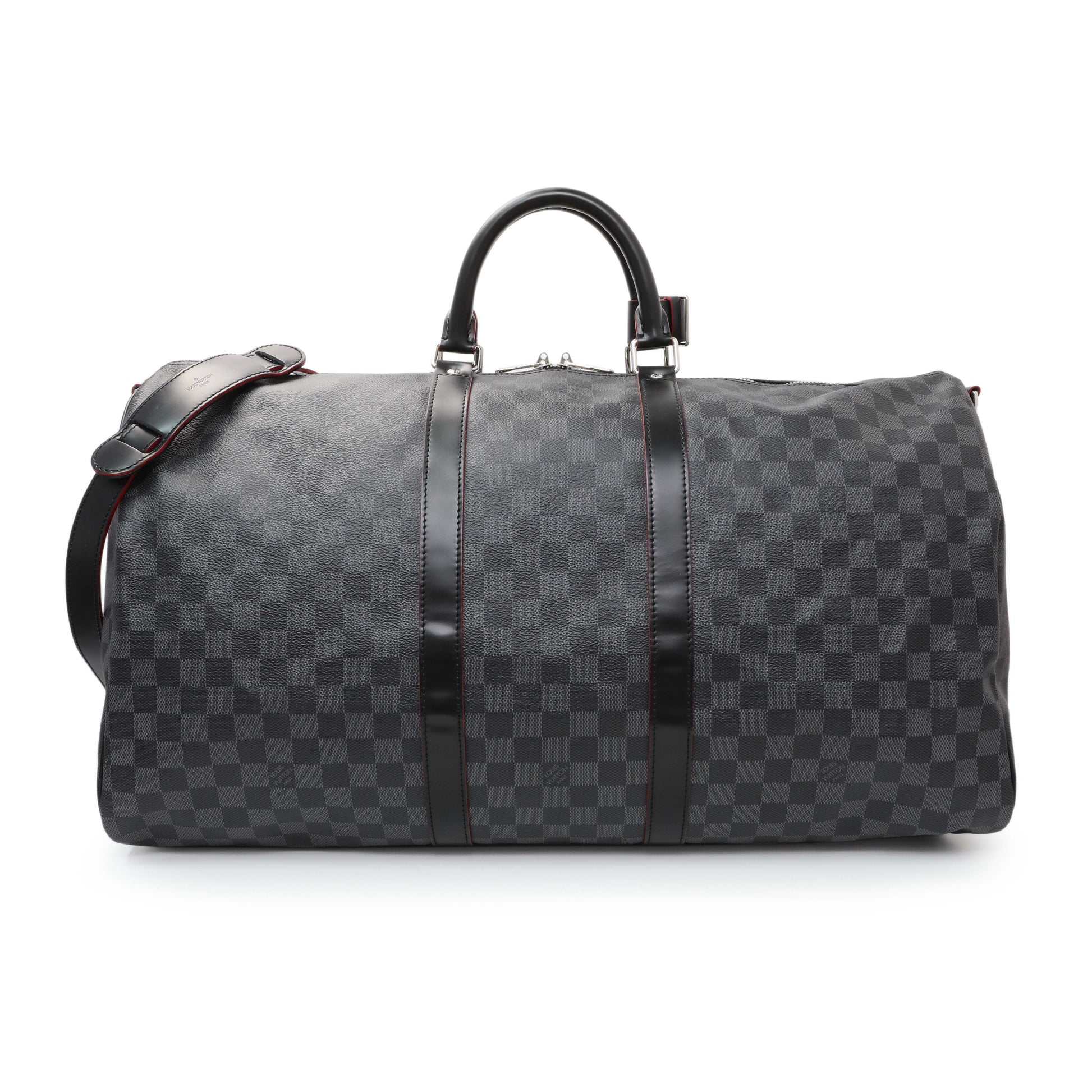 Exclusive Louis Vuitton Damier Graphite Keepall 55 Bandouliere — Front View